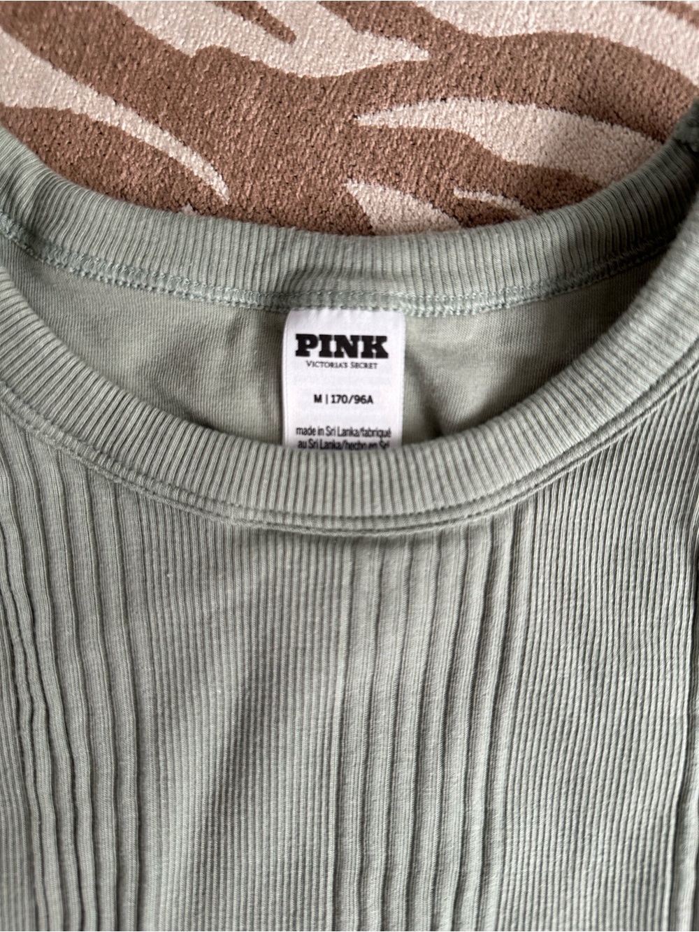 3-PINK Victoria's Secret Ribbed Tank Tops - Black, Grey, Green - Picture 6 of 7